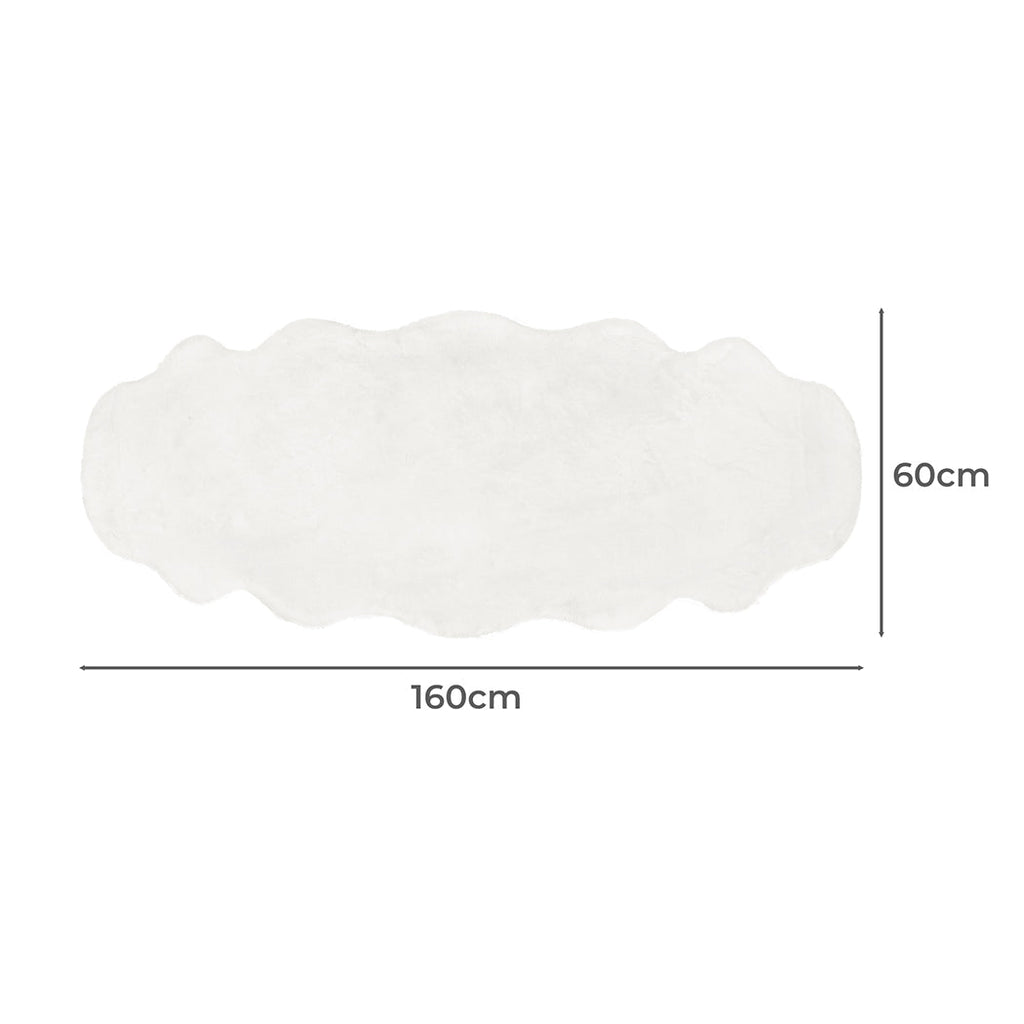 NNEIDS Marlow Floor Rug Area Rugs Cloud Fluffy 60X160cm White