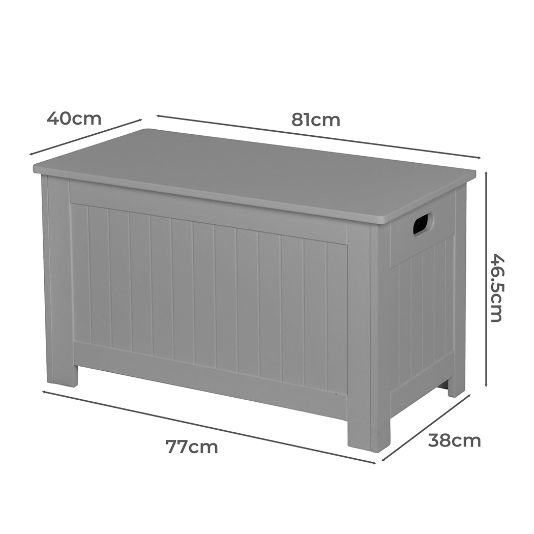 Levede Kids Toy Box Storage Chest Cabinet Grey-1
