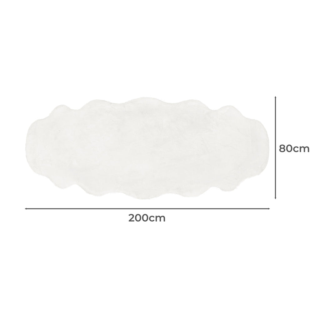 NNEIDS Marlow Floor Rug Area Rugs Cloud Fluffy 80X200cm White
