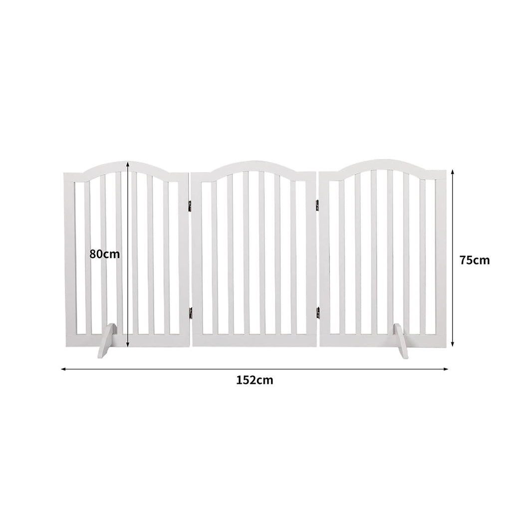 PaWz Wooden Pet Gate Dog Fence Safety White-1