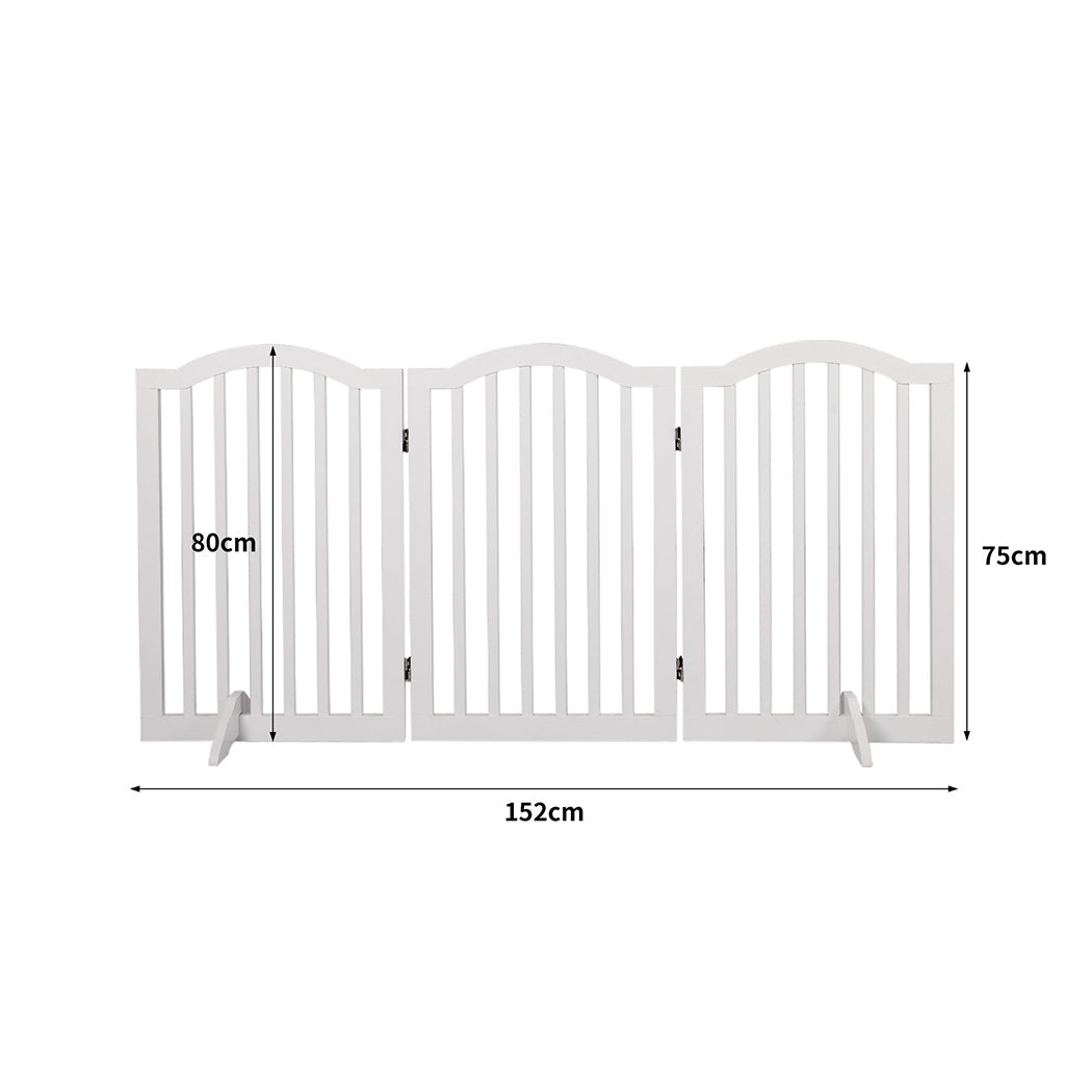 PaWz Wooden Pet Gate Dog Fence Safety White-1