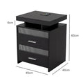 Levede Smart Bedside Table Charging Station Motion Sensor Modern Nightstand