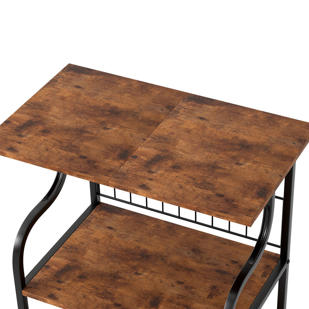 Levede Side Table 3-Tier Storage Shelf Modern Table