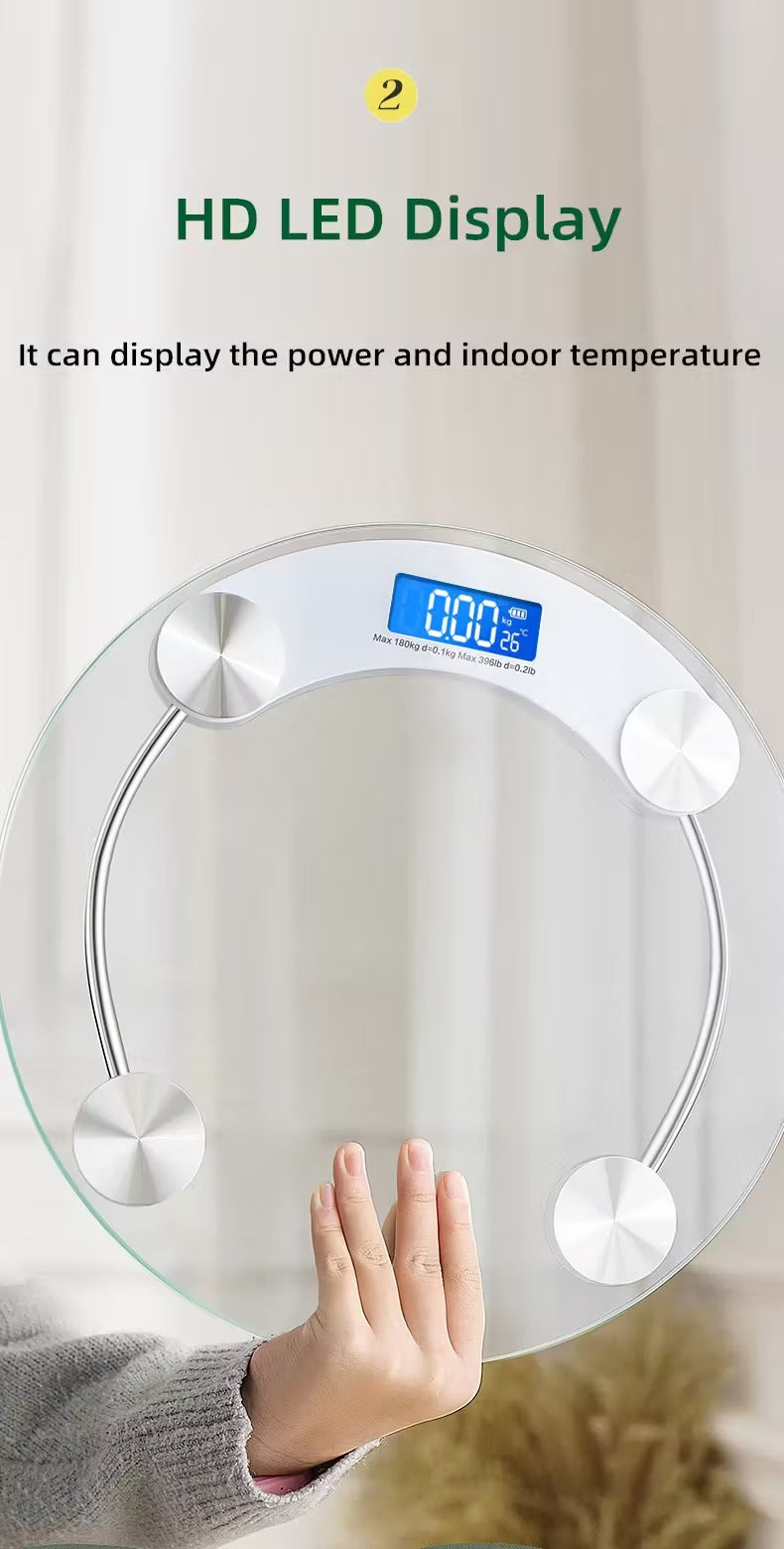 NNETM Smart Transparent Digital Bathroom Scale LCD Display