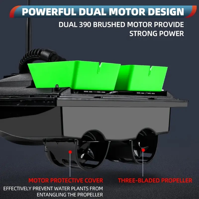NNETM Remote Control Fishing Bait Boat Double Compartment