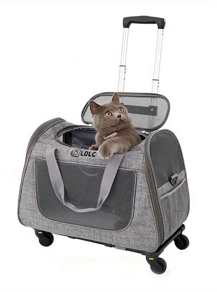 NNETM Pet Rolling Carrier with Detachable Wheels-0
