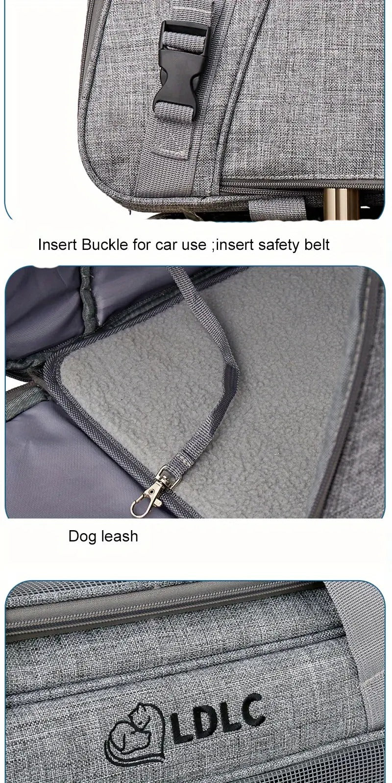 NNETM Pet Rolling Carrier with Detachable Wheels-4