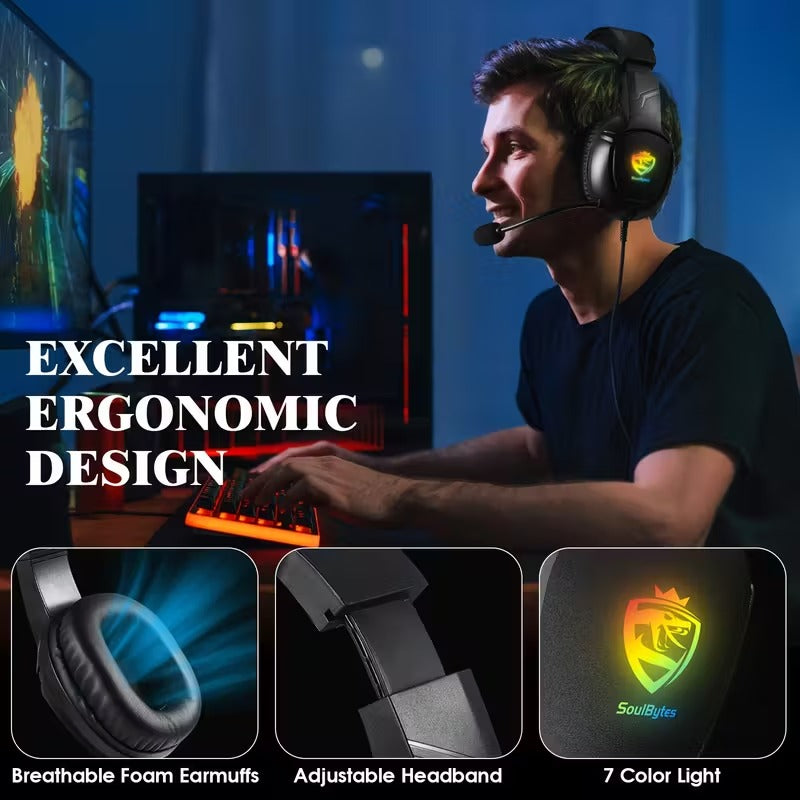 NNETM S20 Gaming Headset 50mm LED Mic