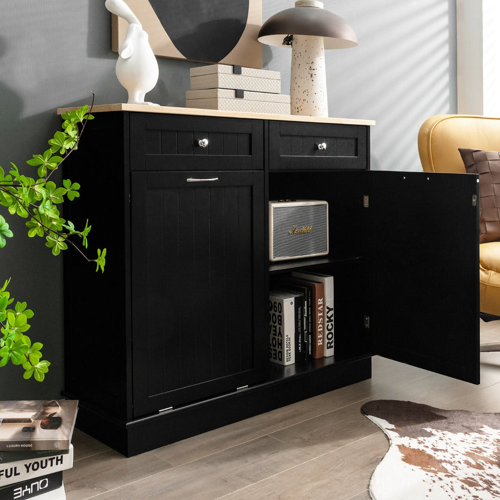 NNECW Kitchen Trash Can with Adjustable Shelf for Kitchen