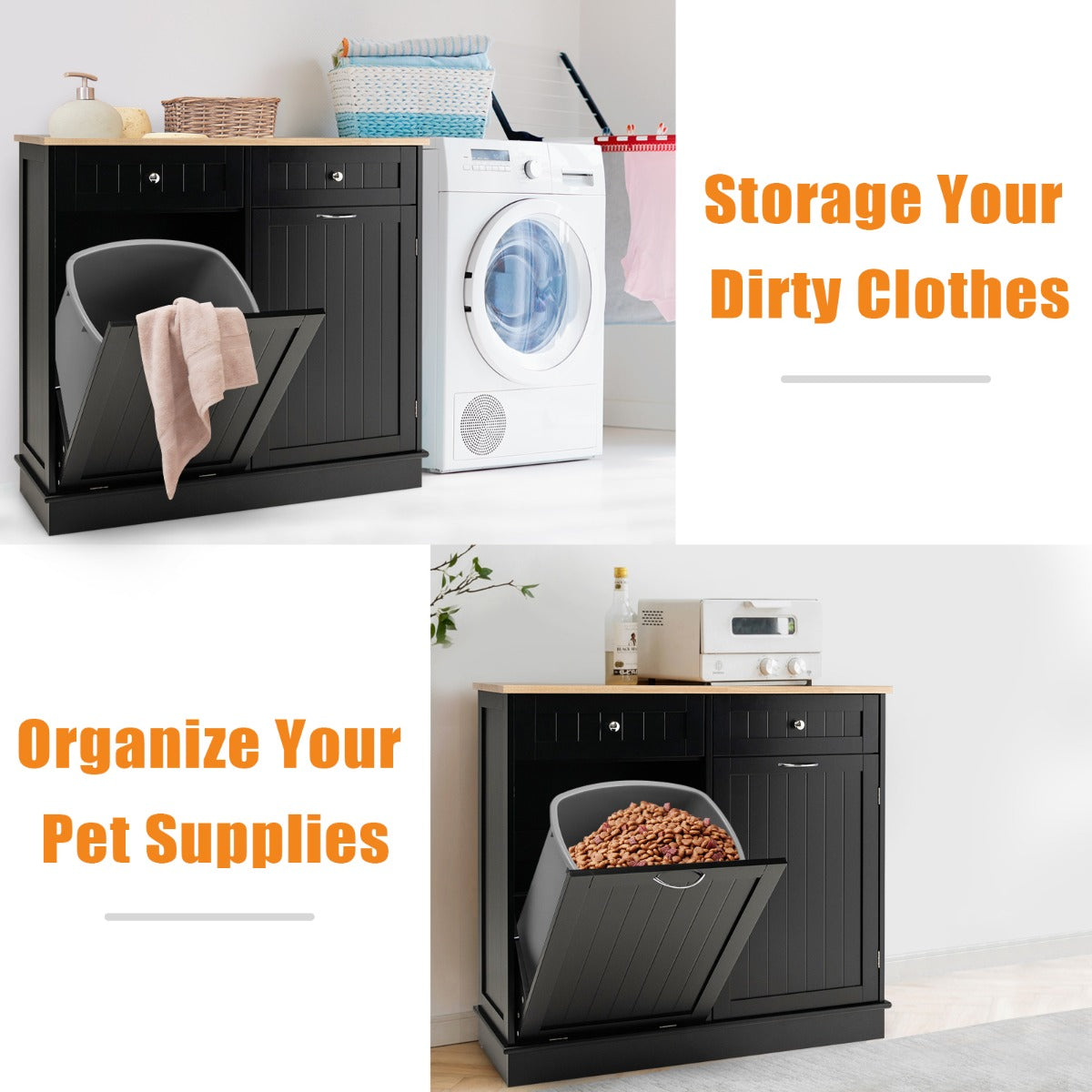 NNECW Kitchen Trash Can with Adjustable Shelf for Kitchen