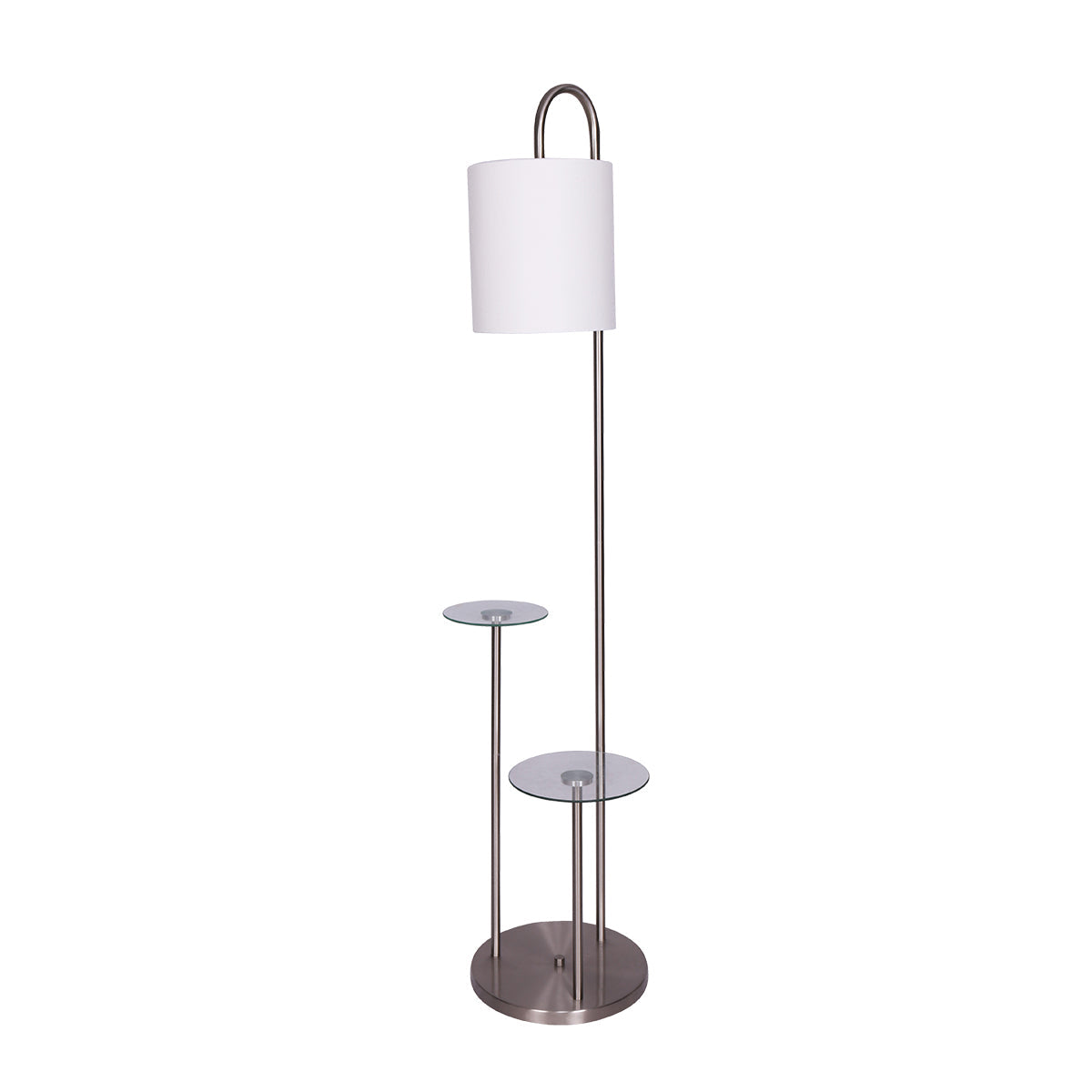 NNEDPE Metal Floor Lamp with Glass Shelves