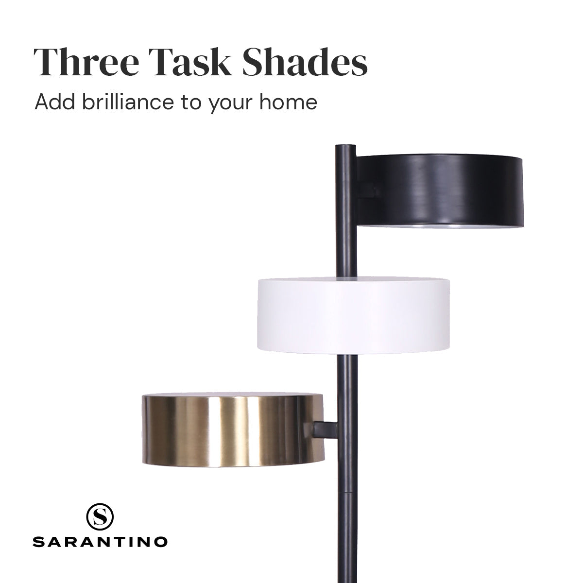 NNEDPE Metal Floor Lamp with 3 Swirl Shades