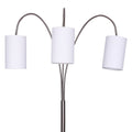 NNEDPE 3-Light Metal Arc Floor Lamp - Nickel & Marble Finish