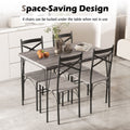 NNECW Modern Rectangular 5-Piece Dining Table Set with Metal Frame