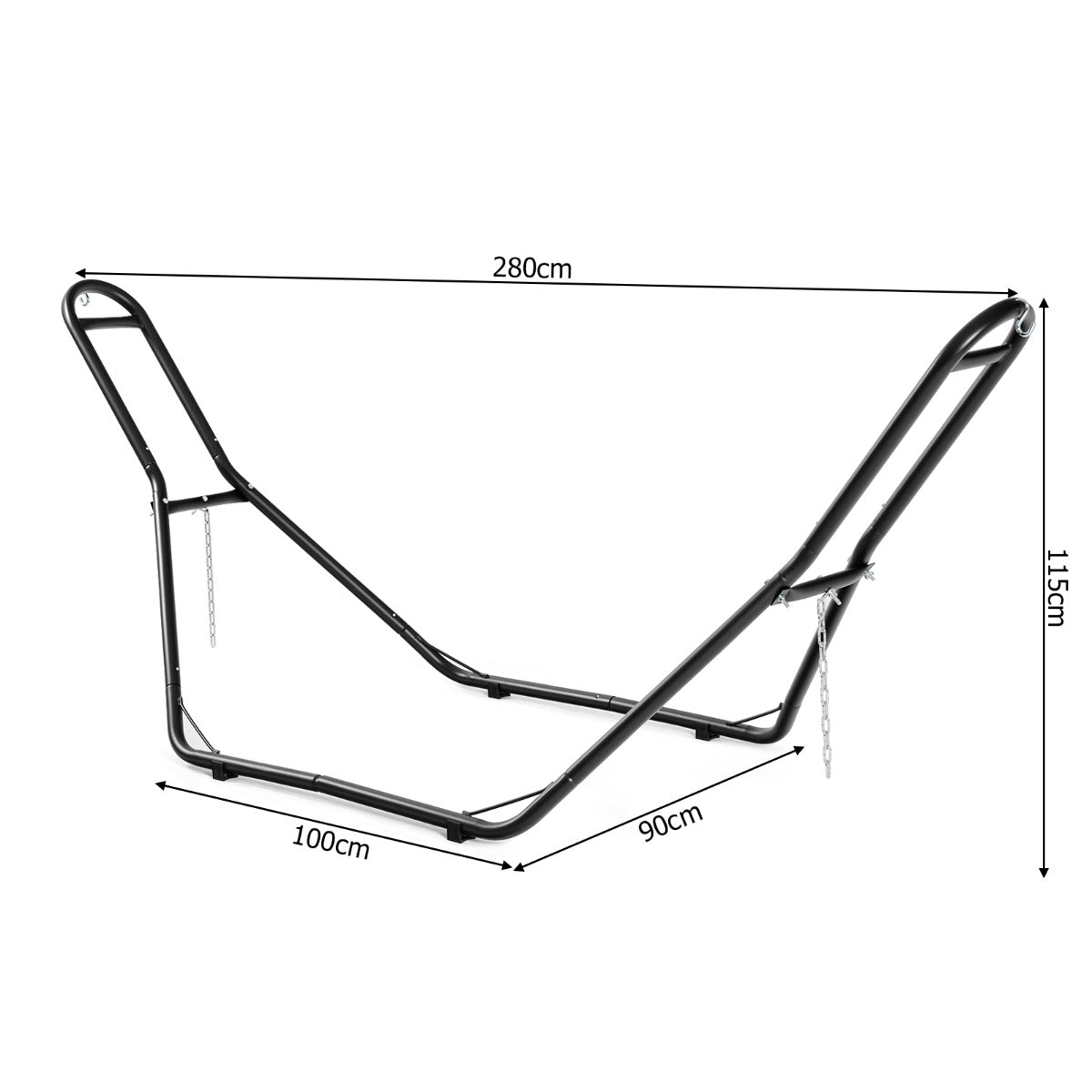 NNECW Durable 9ft Hammock Stand with 2 Chains & 2 S-hooks for Patio