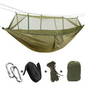 NNEOBA 1-2 Person Portable Outdoor Camping Hammock with Mosquito Net High Strength Parachute Fabric Hanging Bed Hunting Sleeping Swing