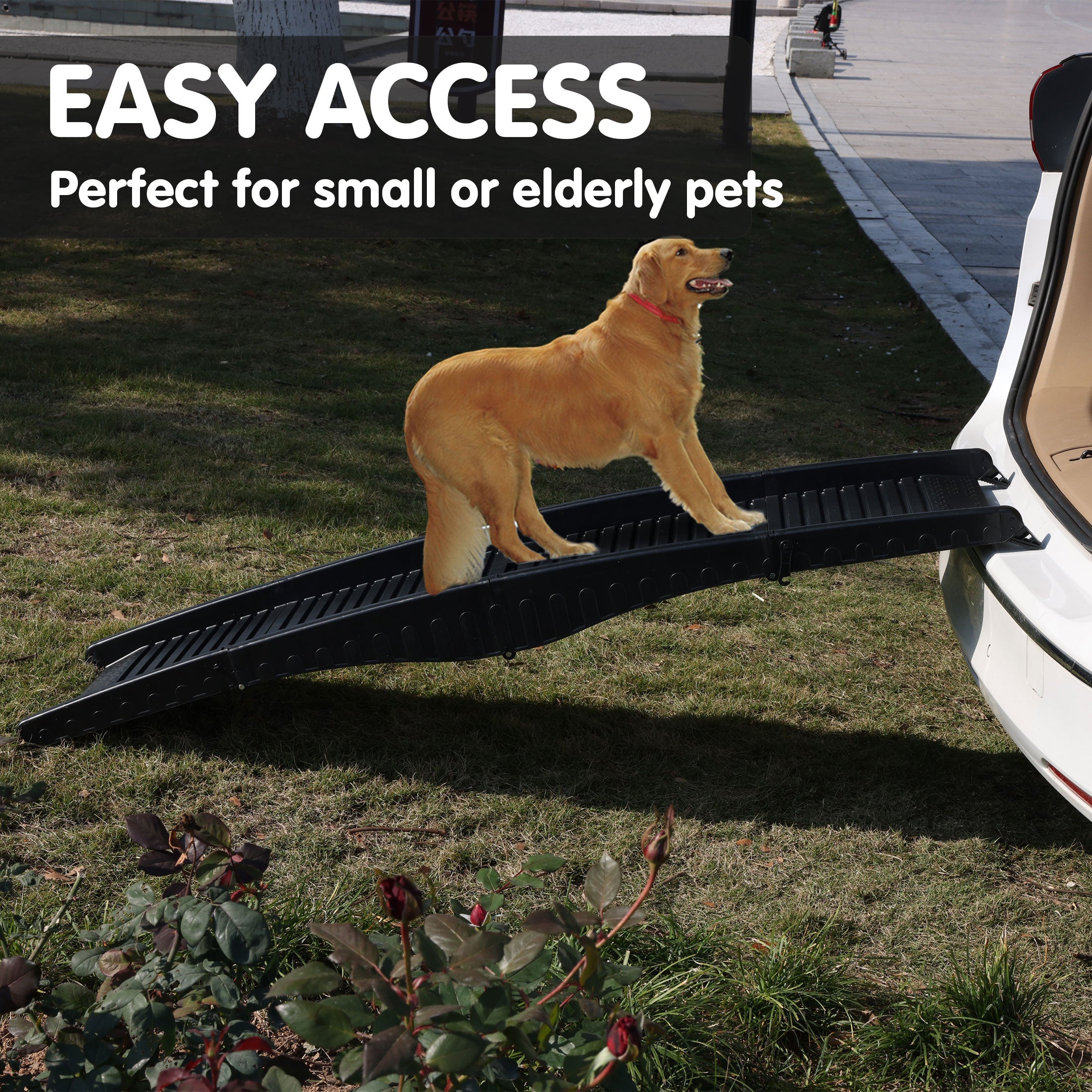 NNEDPE 152cm Portable Dog Pet Ramp - Black-4