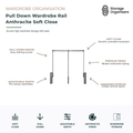 Pull Down Wardrobe Rail Anthracite Soft Close