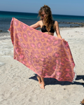 Quick-Dry Cotton Towel – Lightweight Beach & Travel Towel – Camel & Rose – Jacquard Neon Safari-0