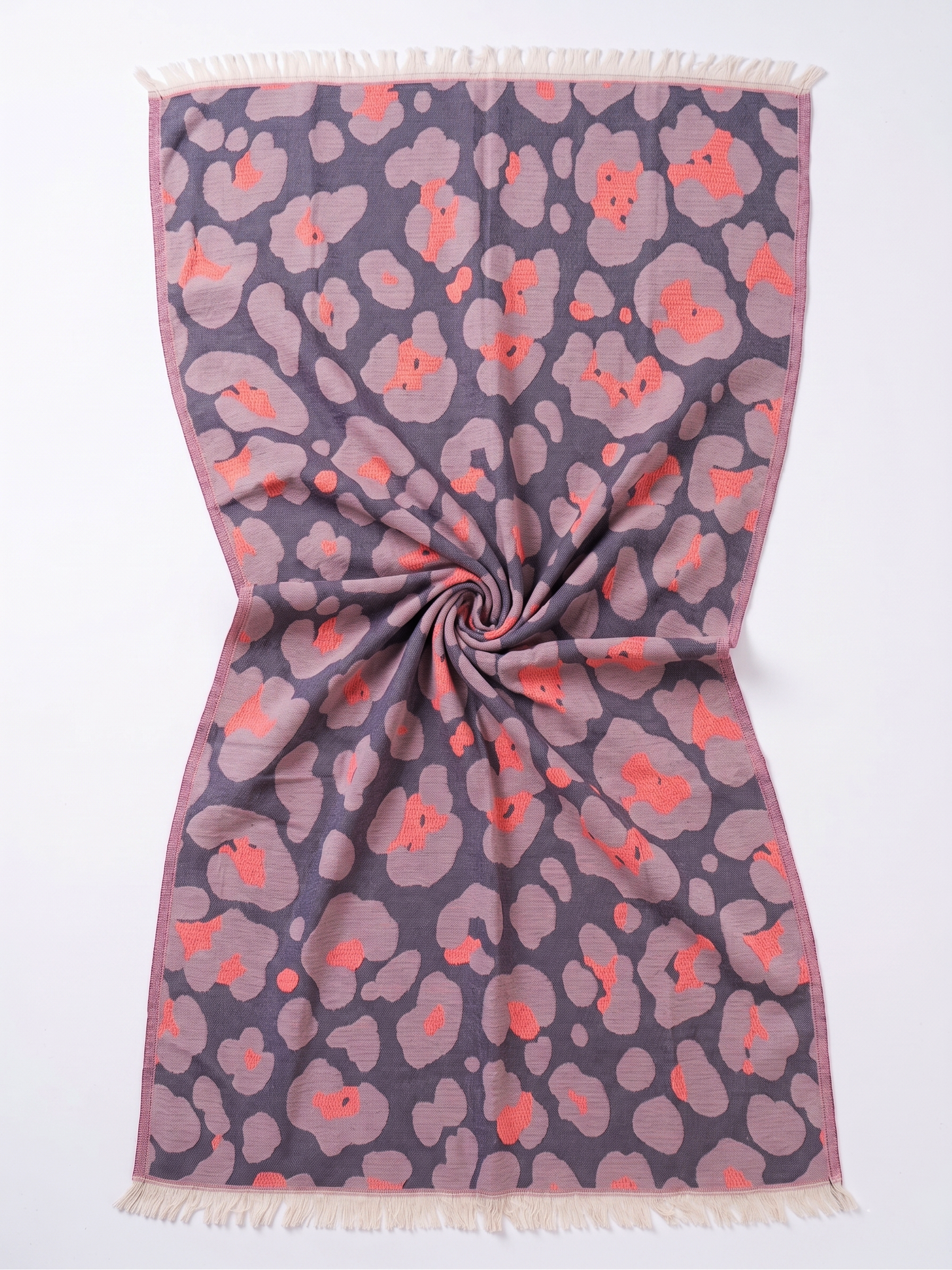 Quick-Dry Cotton Towel – Lightweight Beach & Travel Towel – Lavender & Coral – Jacquard Neon Safari-3