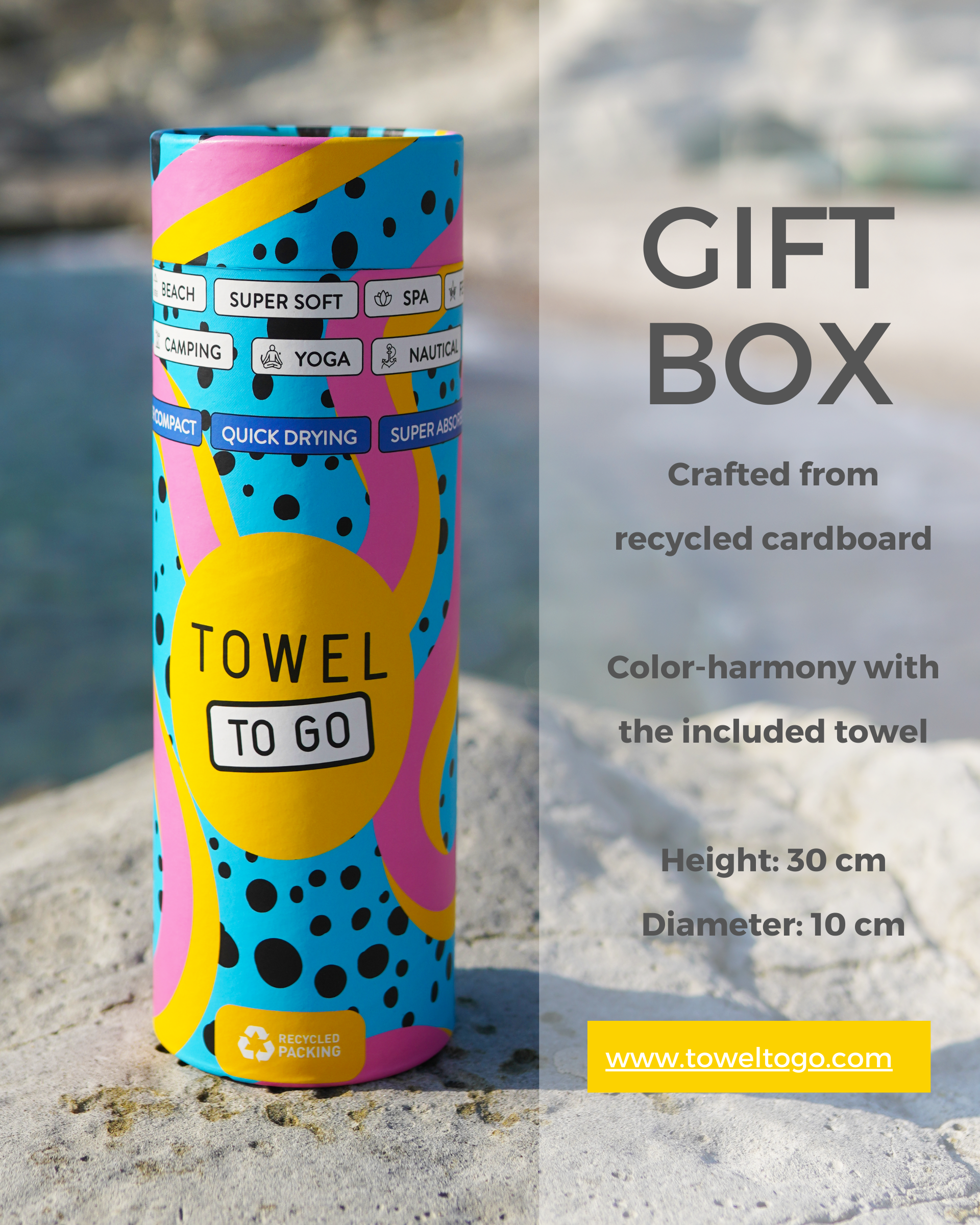 Quick-Dry Cotton Towel – Lightweight Beach & Travel Towel – Mint & Lemon – Palermo-4