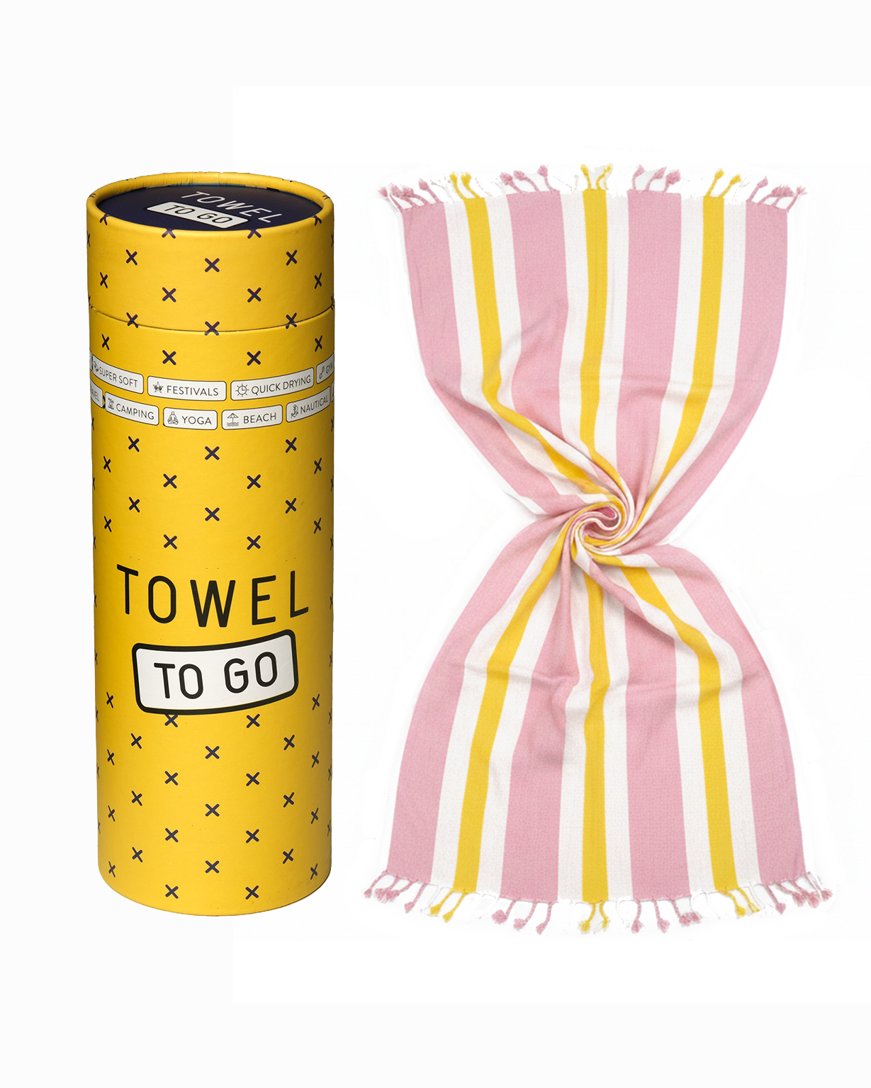 Quick-Dry Towel – Lightweight Beach & Travel Towel – Rose & Sunset –  Recycled Cotton Coral Coast-2