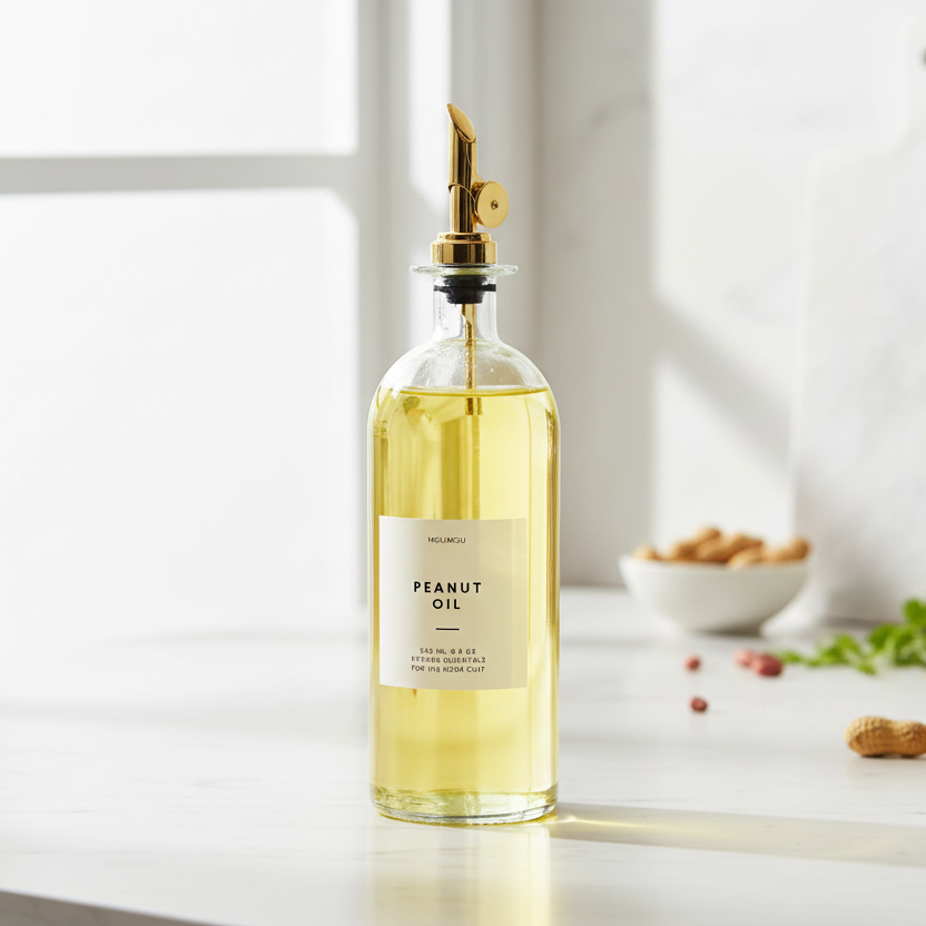 Round Glass Oil & Vinegar Bottle – 500ml Dispenser-0