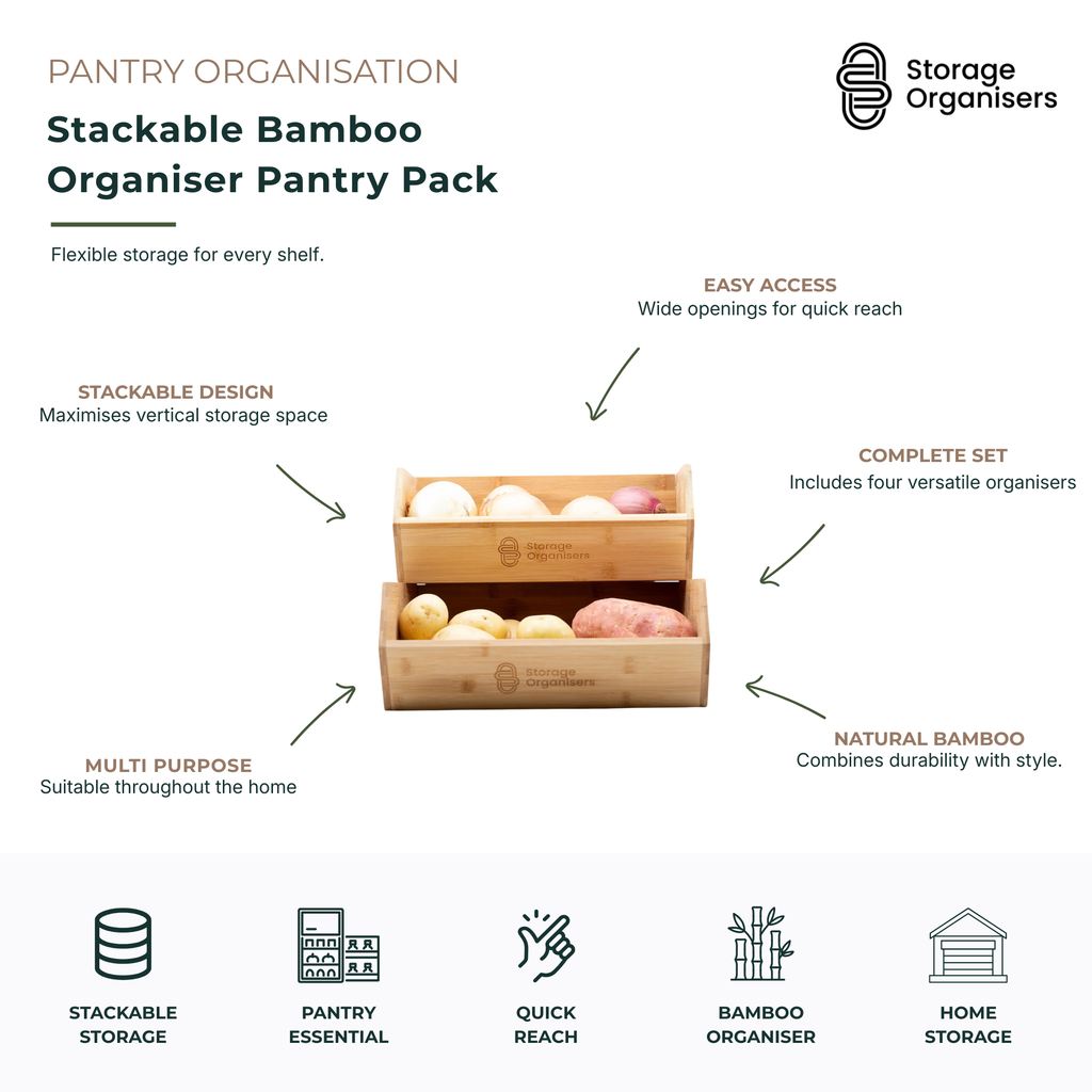 Stackable Bamboo Organiser Pantry Pack-3