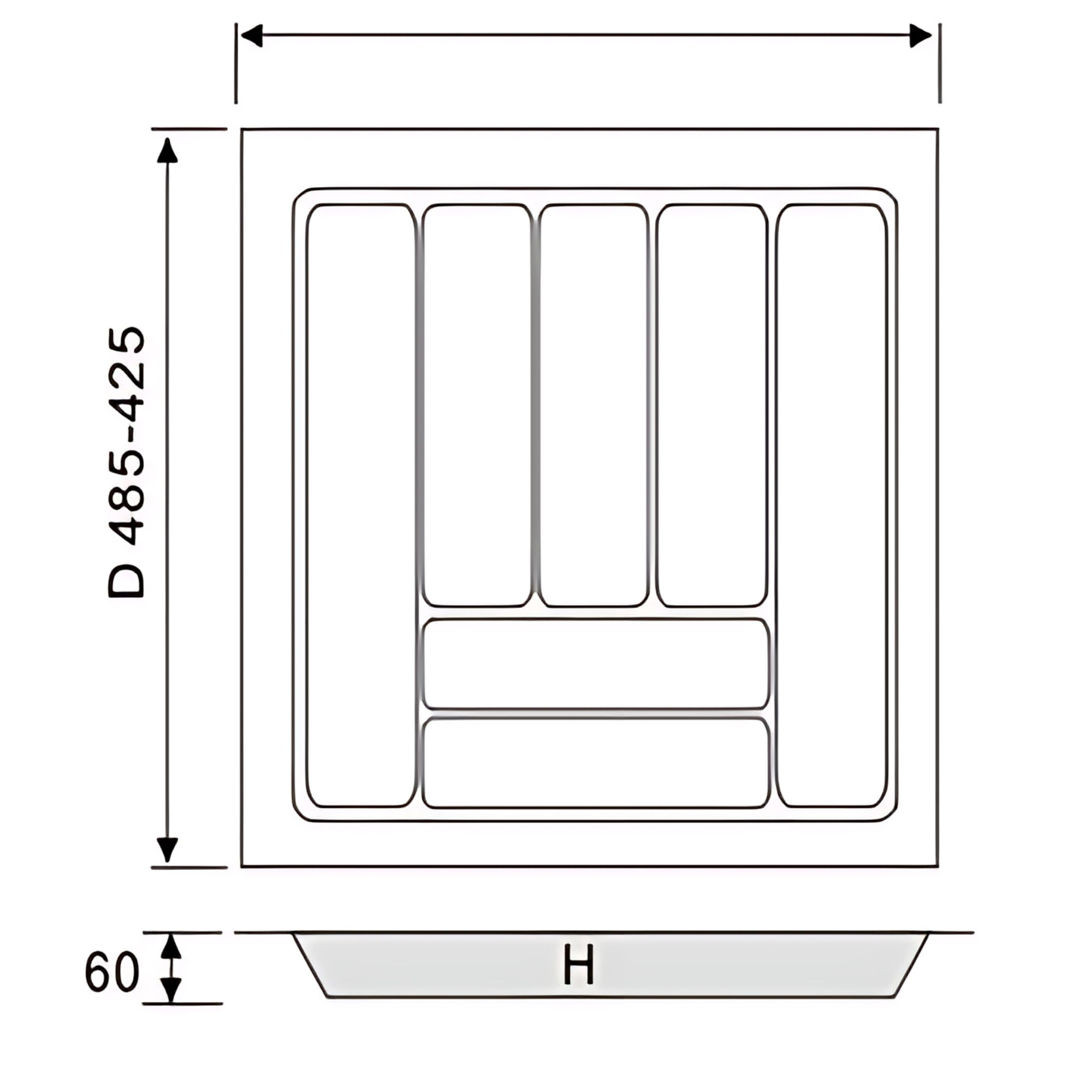 White Cutlery Tray 530x480mm-3