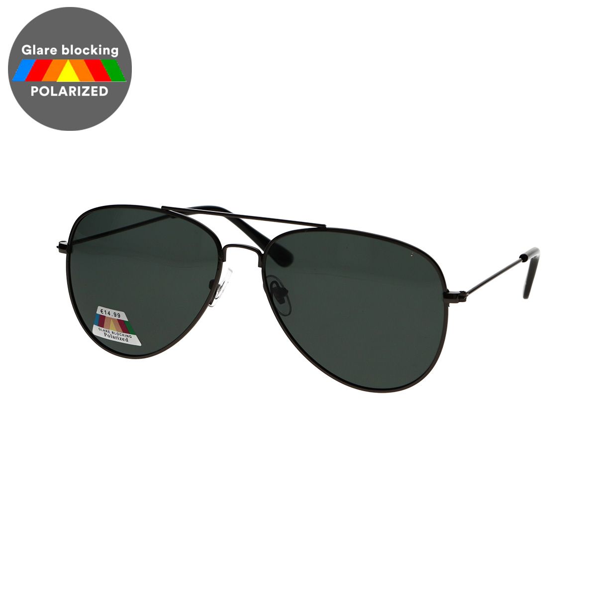 Spectrum polarized sunglasses pilot black green men